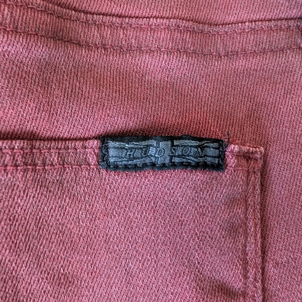 Hudson Nico Cabernet Red Coated Skinny Jeans Mid-Rise Y2K 2010s Size 6/28 - Picture 9 of 16